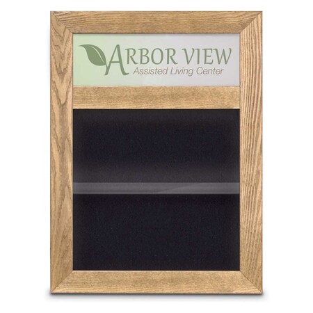 United Visual Products Outdoor Enclosed Combo Board, 48"x36", Brnz Frame/Wht Porc & Dark Spruce UVCB4836ODBZ-WHTPORC-DRKSPR